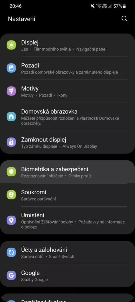 Jak v Samsung mobilu skrýt soubory Zabezpečená složka nastavení
