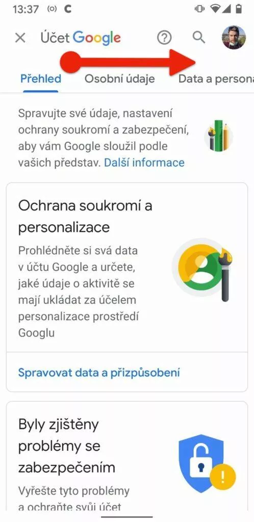 nastaveni google ucet