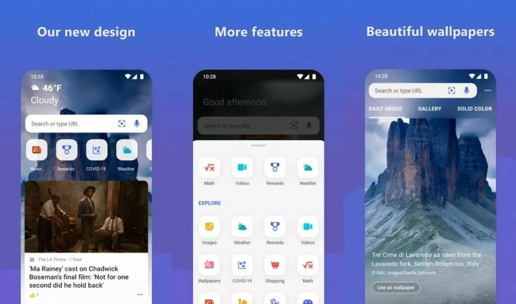 Nové uživatelské rozhraní pro OneDrive a Bing