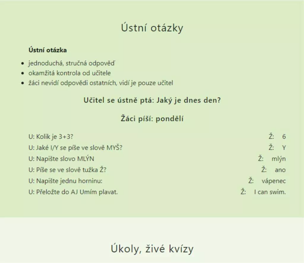 ústní otázky