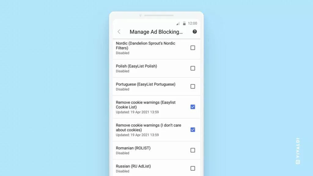 Vivaldi 3.8 cookie crawler