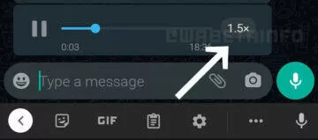 WhatsApp zrychlení hlasových zpráv screen