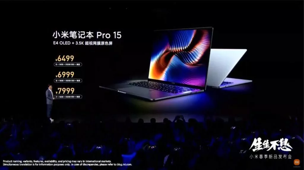 Xiaomi Mi Notebook Pro 15 2021 parametry cena ceny
