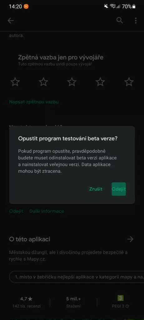 beta seznam Mapy opustit