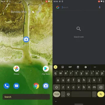 Gboard změna tématu podle tapety ukázka