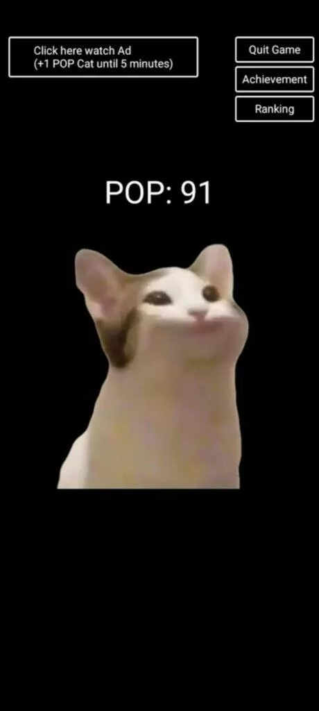 hra PopCat mobil zavřená