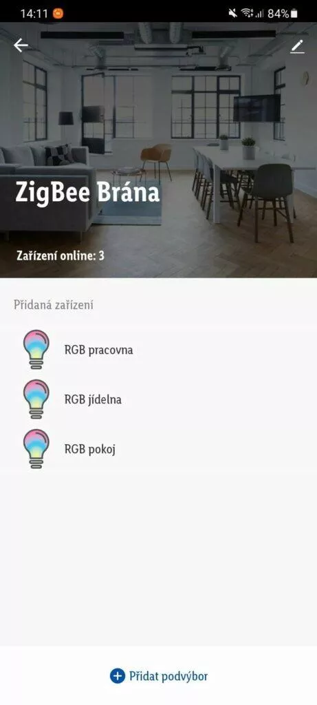 Lidl Home aplikace připojená zařízení