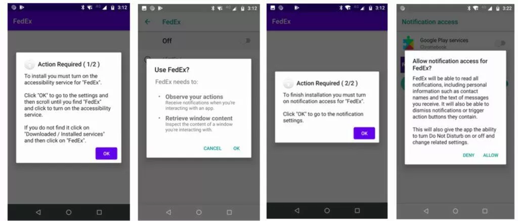 FedEx zprávy aplikace