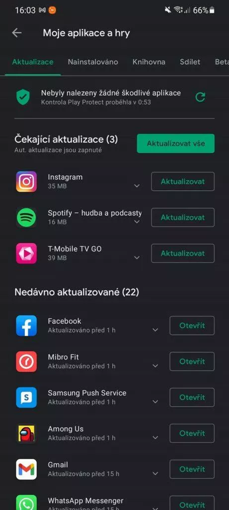 Obchod Play beta předběžný přístup aplikace 3 seznam