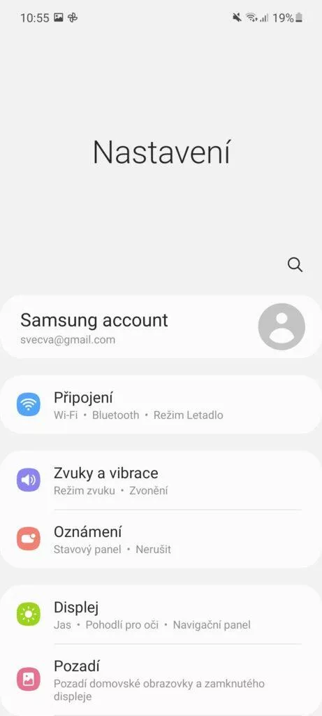 samsung galaxy a72 nastaveni