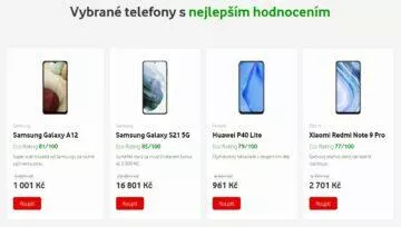 Vodafone Eco Rating ukázka