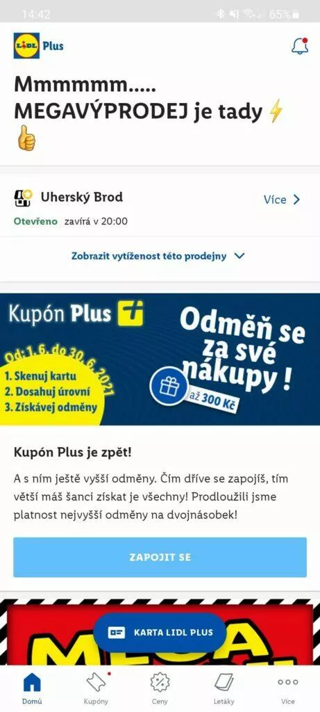 aplikace Lidl Plus Domů 1