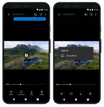 Aplikace OneDrive na Android cloud google Fotky úprava fotek Google Chromecast. sdílení na televizi