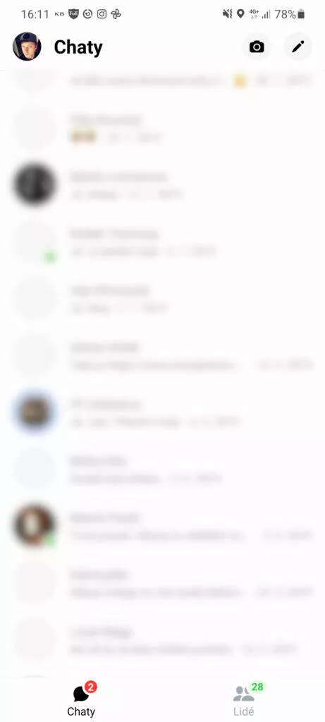 Automatický tmavý režim pro Facebook Messenger světlá verze