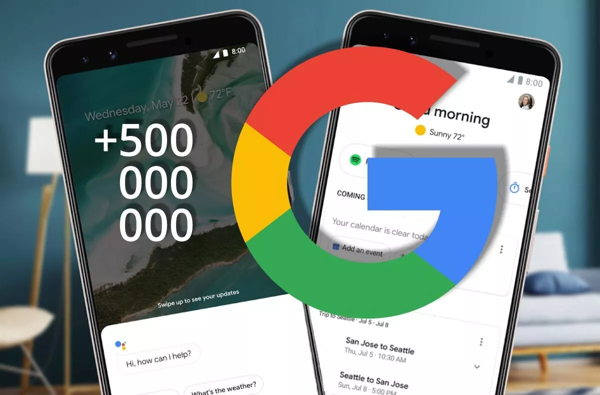 Google Asistent 500 milionů stažení instalací Obchod Play