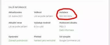 Google Asistent Obchod Play 500 milionů stažení instalací