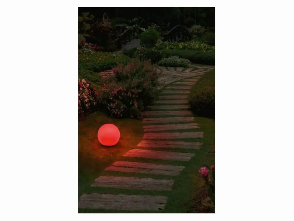 LIVARNOLUX LED Zigbee venkovní osvětlení LIDL smart home chytrá domácnost světelná koule červená
