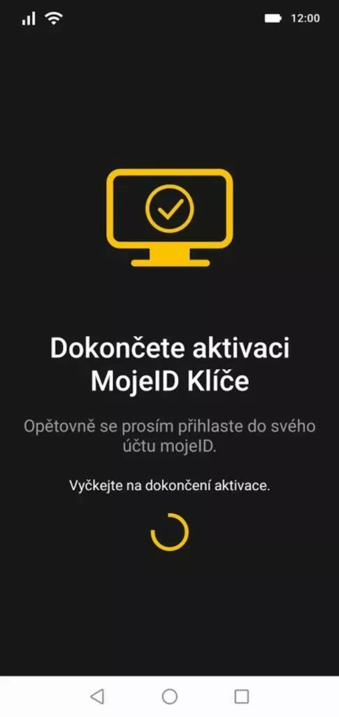 MojeID aplikace Klíč aktivace