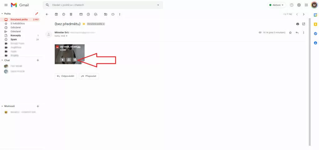 Uložení fotek z Gmailu Fotky Google synchronizace uložit do apliakce Ftoky Google