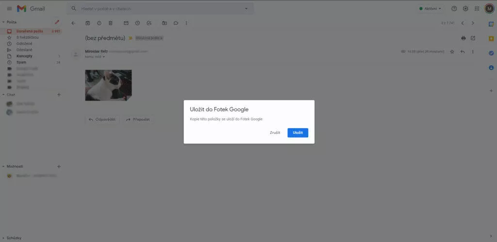 Uložení fotek z Gmailu Fotky Google synchronizace uložit do Fotek Google