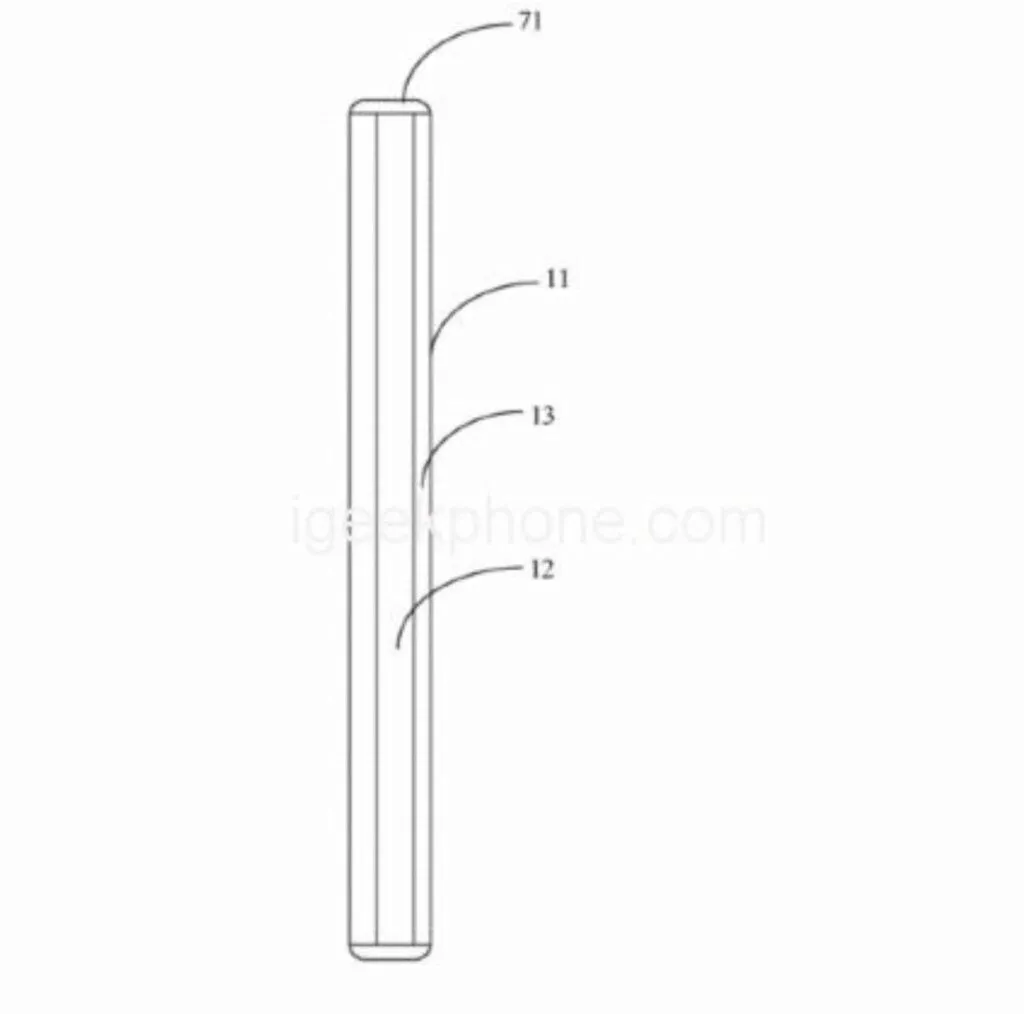 Xiaomi patent boční čtečka otisků pod displejem 2