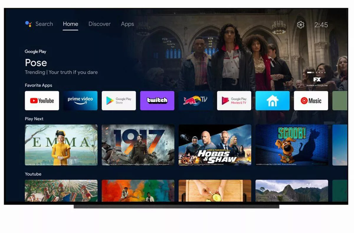 Změna účtu u Google TV