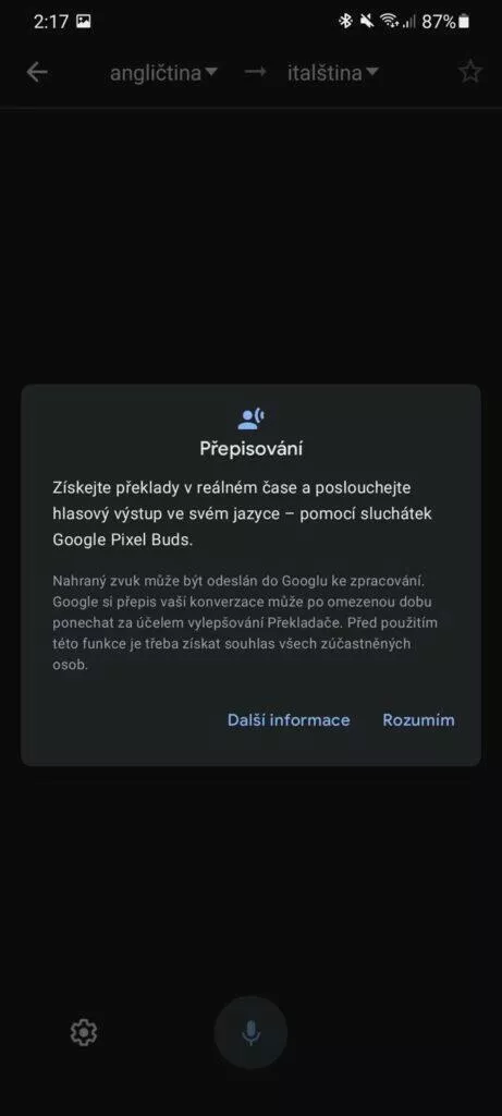3 triky pro Překladač Google Translate 10 Přepis sluchátka