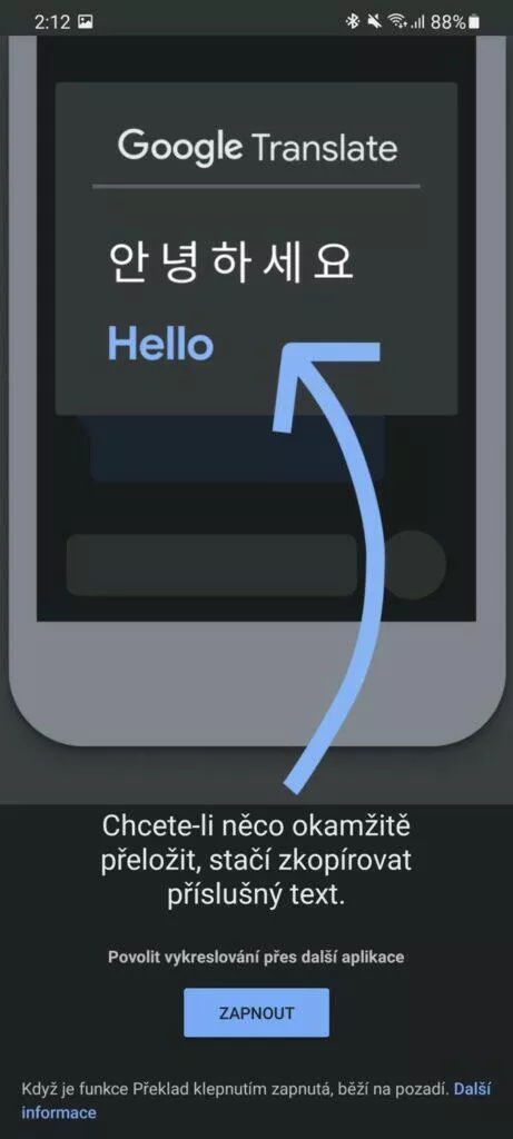 3 triky pro Překladač Google Translator 2 Překlad klepnutím vysvětlení