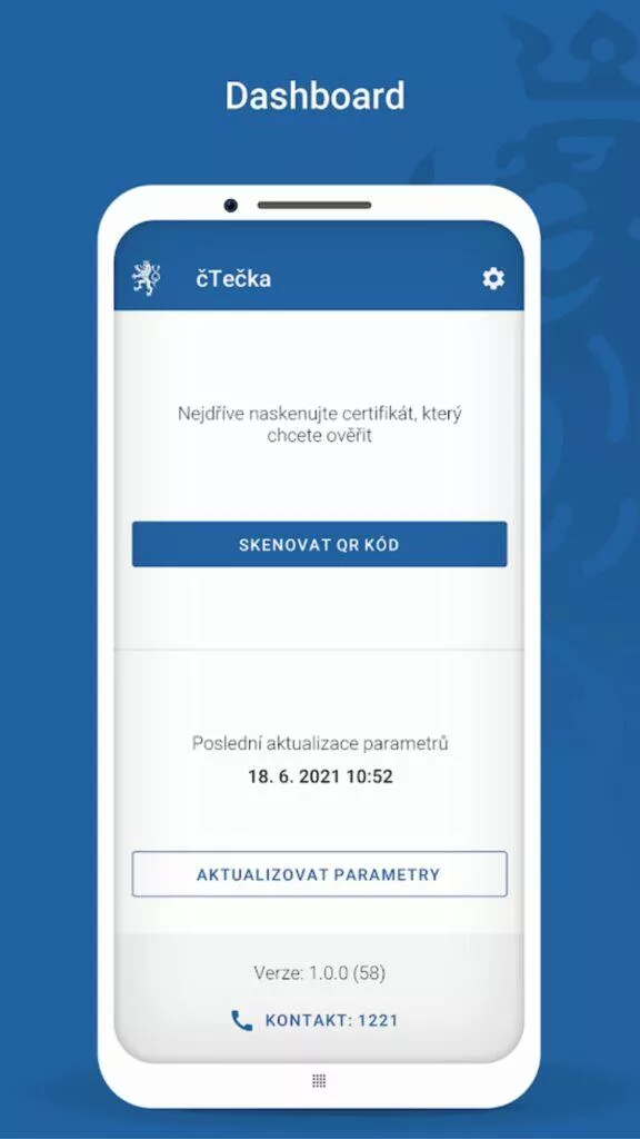 aplikace čTečka hlavní karta
