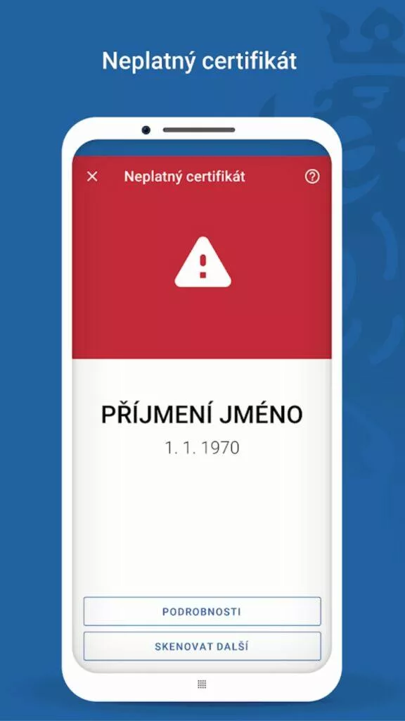 aplikace čTečka neplatný certifikát