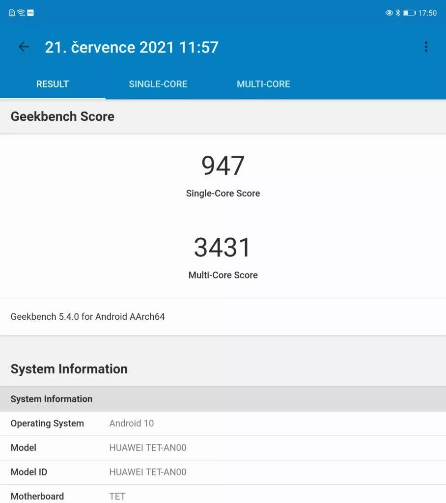 geekbench huawei kirin 9000 5g