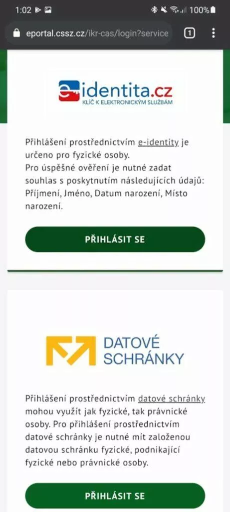IDA informativní důchodová aplikace ČSSZ důchod kalkulačka 2 přihlášení