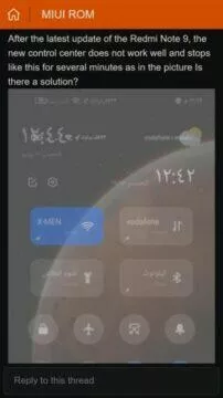 miui 12 problémy ovládací centrum