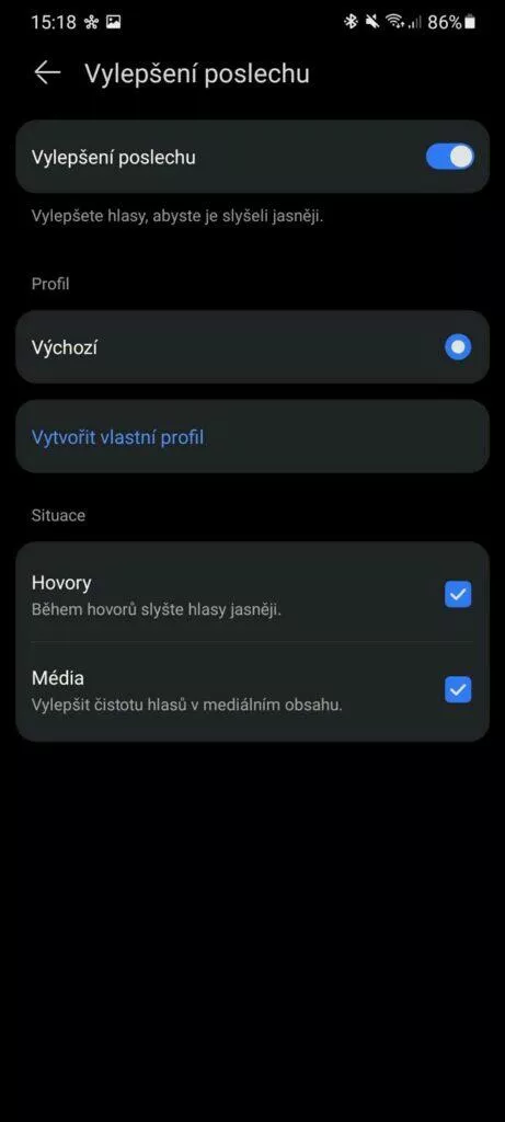 aplikace Huawei AI Life 4 vylepšení poslechu