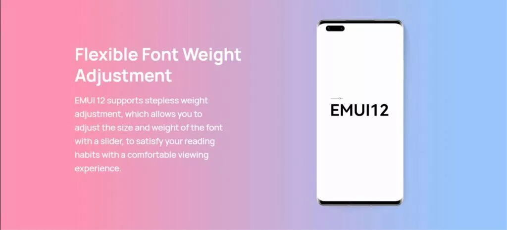 EMUI 12 novinky Huawei písmo