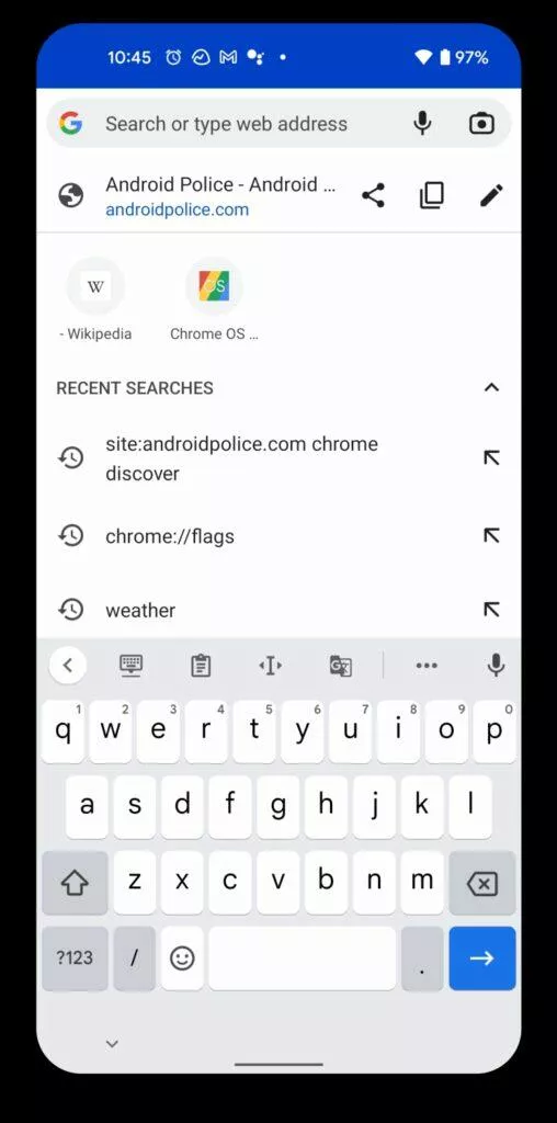 Google Chrome kanál Objevit hlavní karta nový test 3