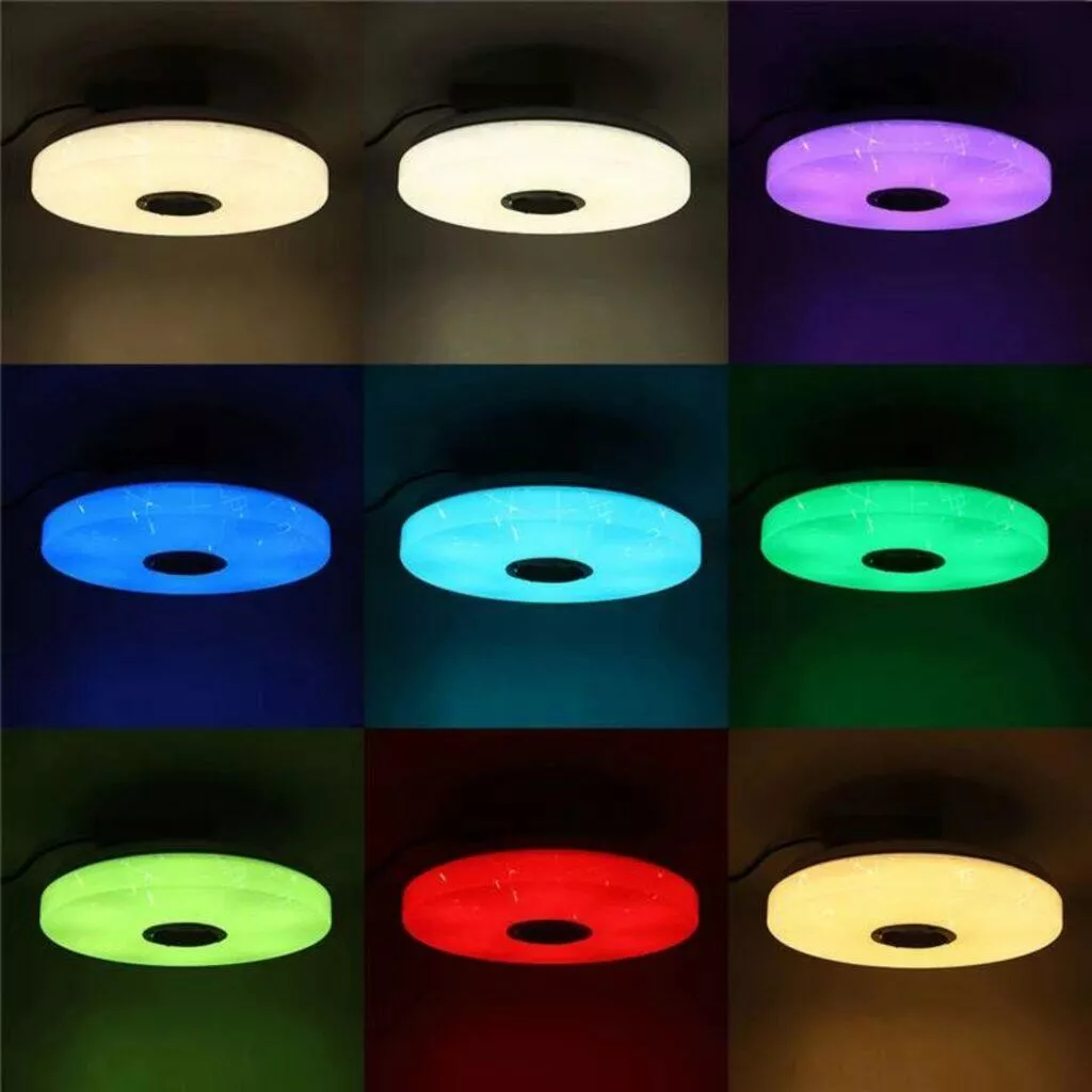 Kulaté stropní RGB světlo s reproduktorem barvy