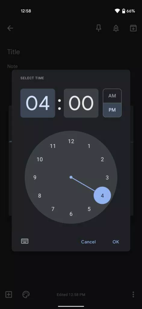 nové nastavování času Android ciferník nový