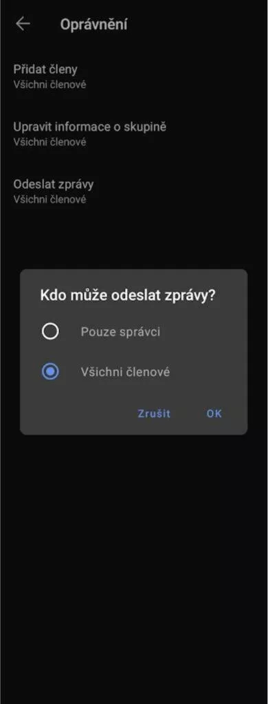 Signal omezení odesílání zpráv mluvení 5 odeslat zprávy přepínač