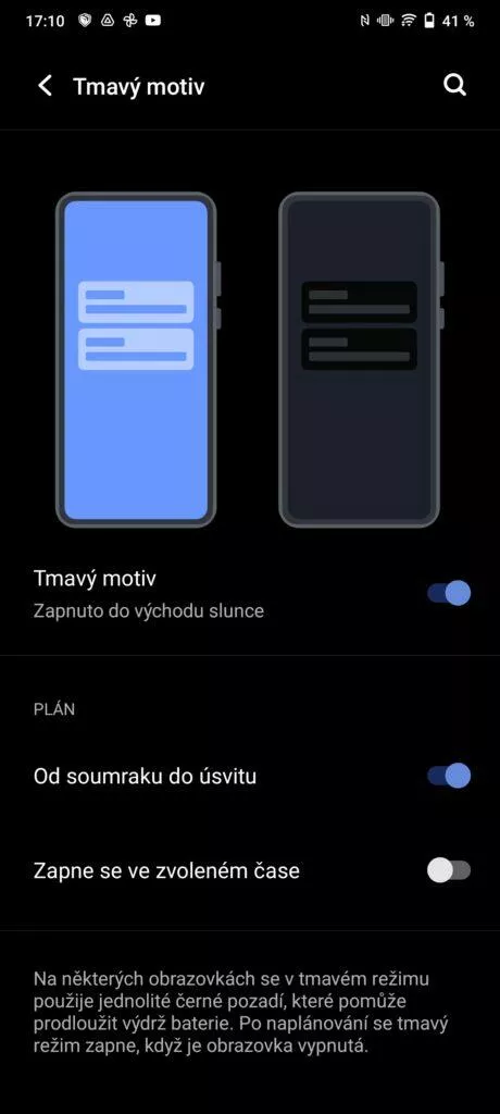 Vivo v21 5G tmavý režim