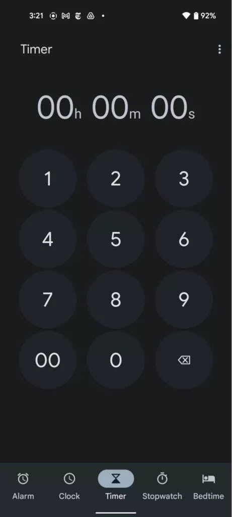 Google Hodiny Material You časovač číselník