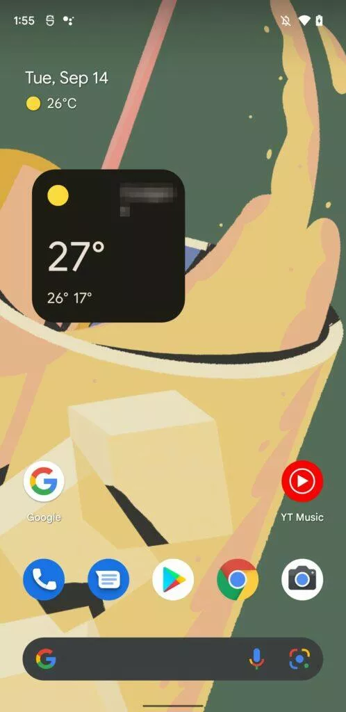 počasí google widget android 12