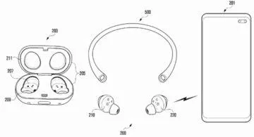 Samsung vodotěsná sluchátka patent výkres 1