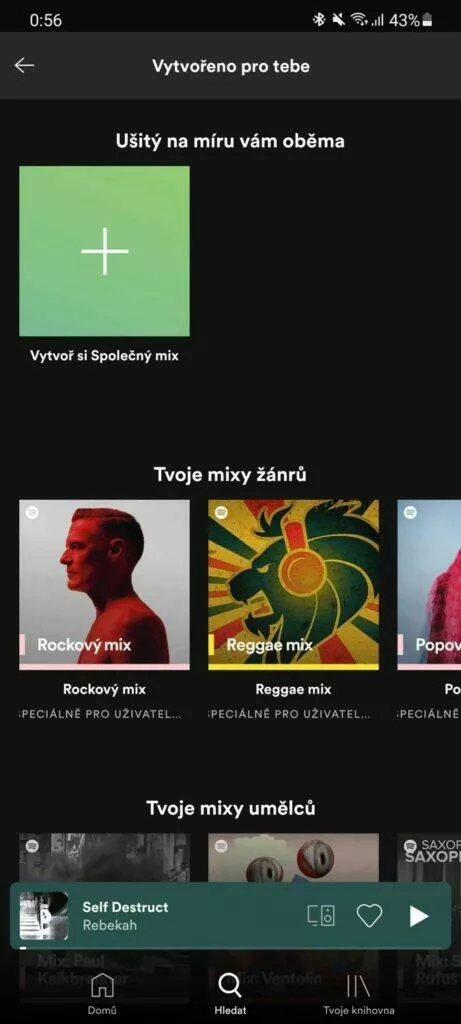 Spotify Společný mix playlist Blend 2 vytvoř