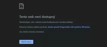 Facebook Messenger Instagram WhatsApp výpadek screen