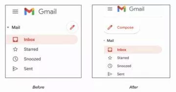 Gmail tlačítko napsat e-mail ukázka