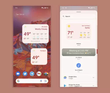 Google počasí widget předpověď ukázka