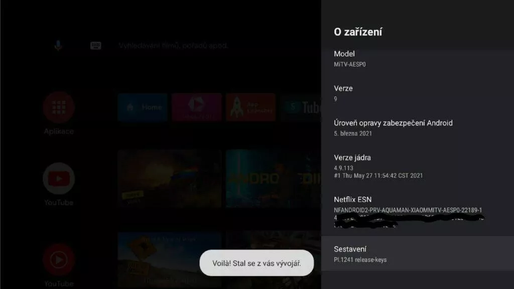 instalace Google TV do Android TV Chromecast ADB nastavení 2 Sestavení