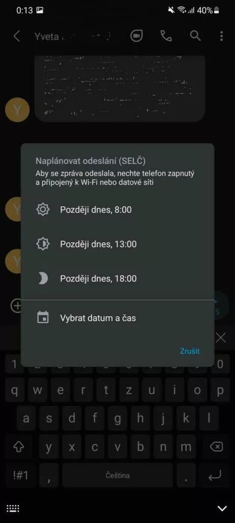 naplánovat odeslání 2