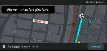 Waze tmavý režim mapa náhled